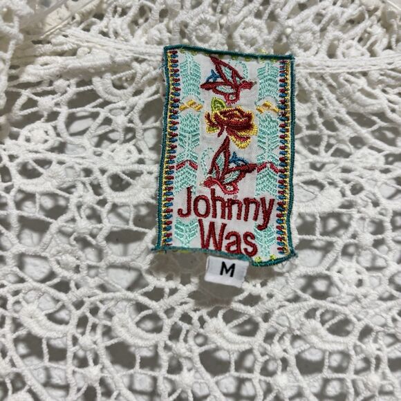 Johnny Was Kimono Embroidered Eyelet Crochet Lace Open‎ Front Medium Bohemian - Picture 3 of 6